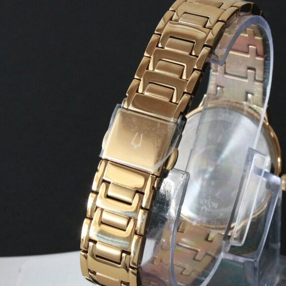 Bulova Ladies Diamond Accent Gold Tones Quartz Watch 32mm - Picture 11 of 13